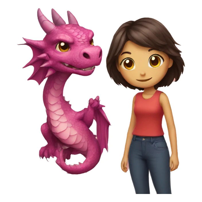 Dragon and Girl sticker