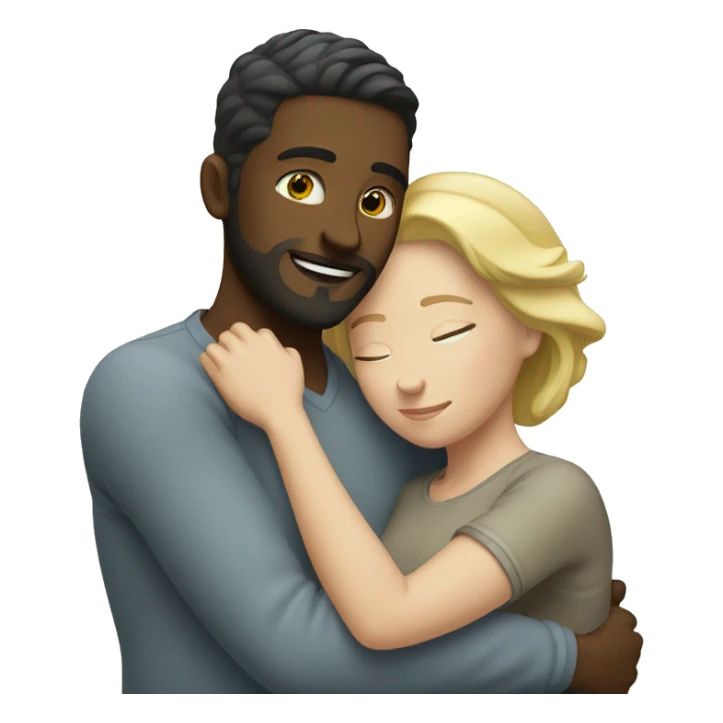 white couple hugging sticker