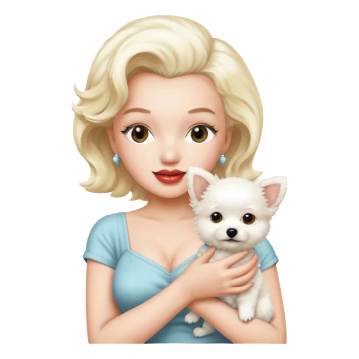 Marilyn Monroe, with cute dog sticker