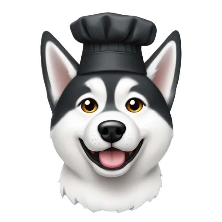 Siberian husky with a chef hat  sticker