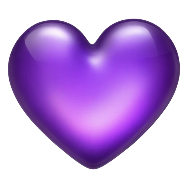 Shiny glass violet heart  sticker