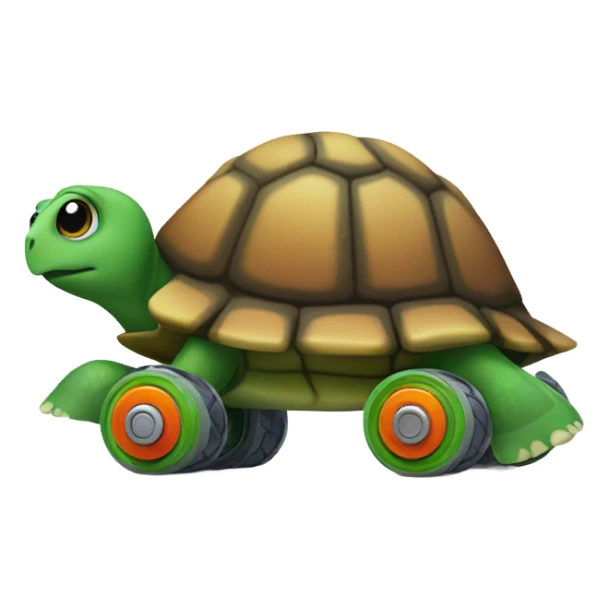 A turtle wearing roller blades sticker