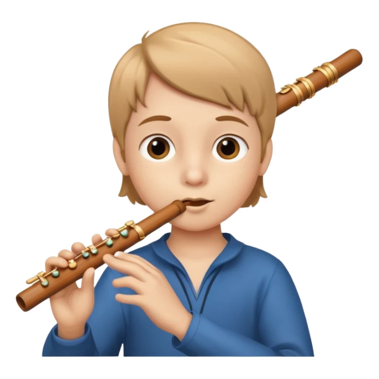 kid plays flute sticker