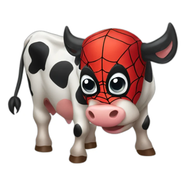 Spider-Man as a cow sticker