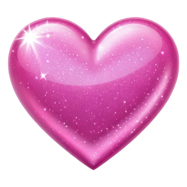 glitter pink heart sticker