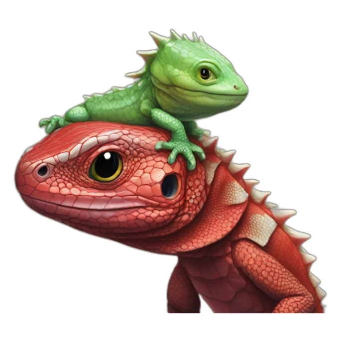 red fatneck tegu lizard with elon musk sticker