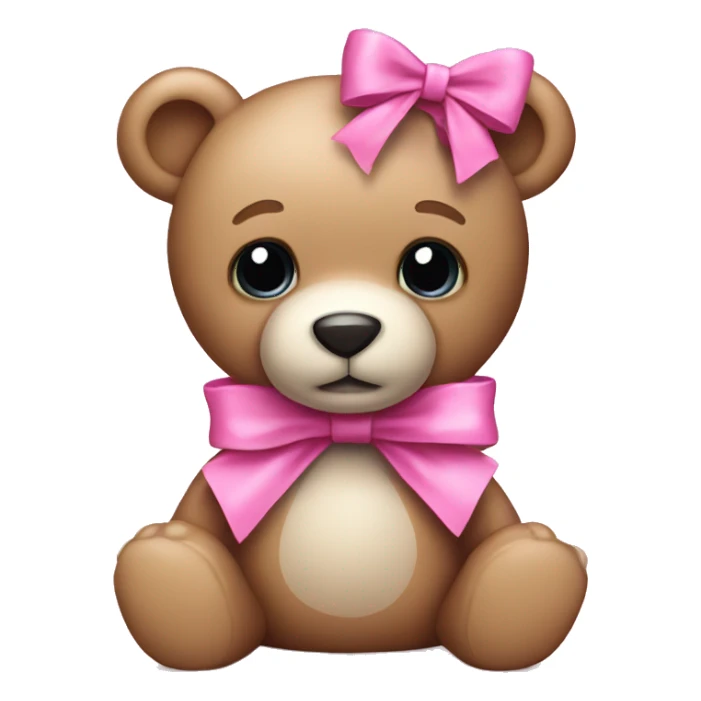 pink bow teddy bear solo sticker