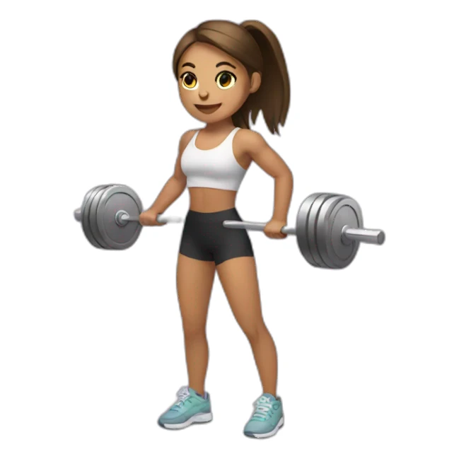 Girl who is doing weight lifting sticker