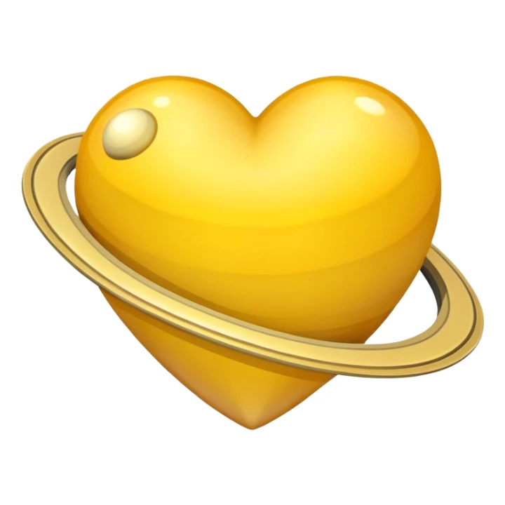 Heart yellow with saturn sticker