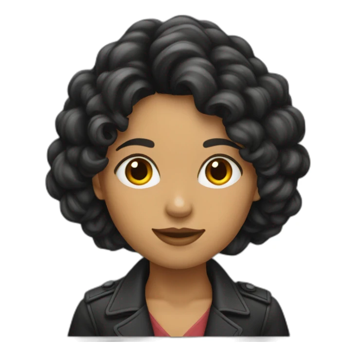 Mujer pelo negro largo y flequillo sticker