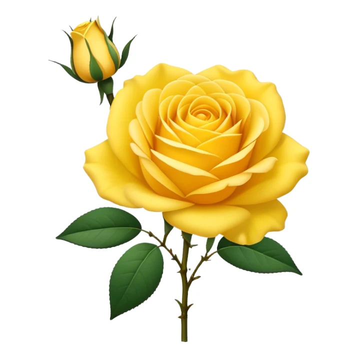 single Sunshine Yellow Tea Rose, straight stem sticker