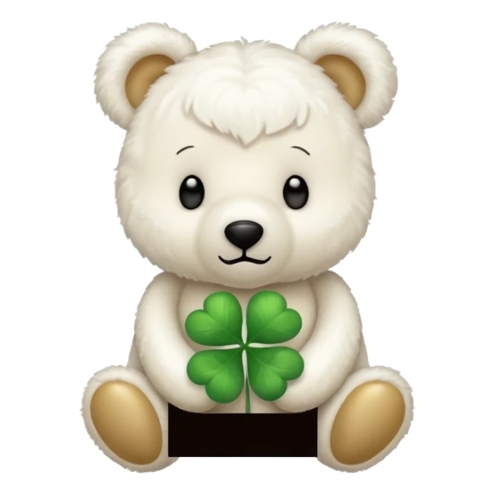 White Teddy with trebol sticker