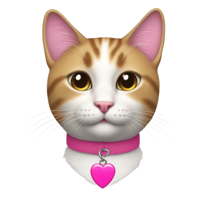Cat with pink heart sticker