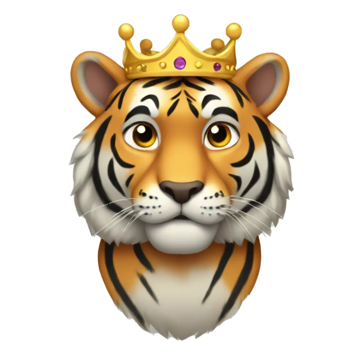 Tiger full body wearing a crown animated sticker