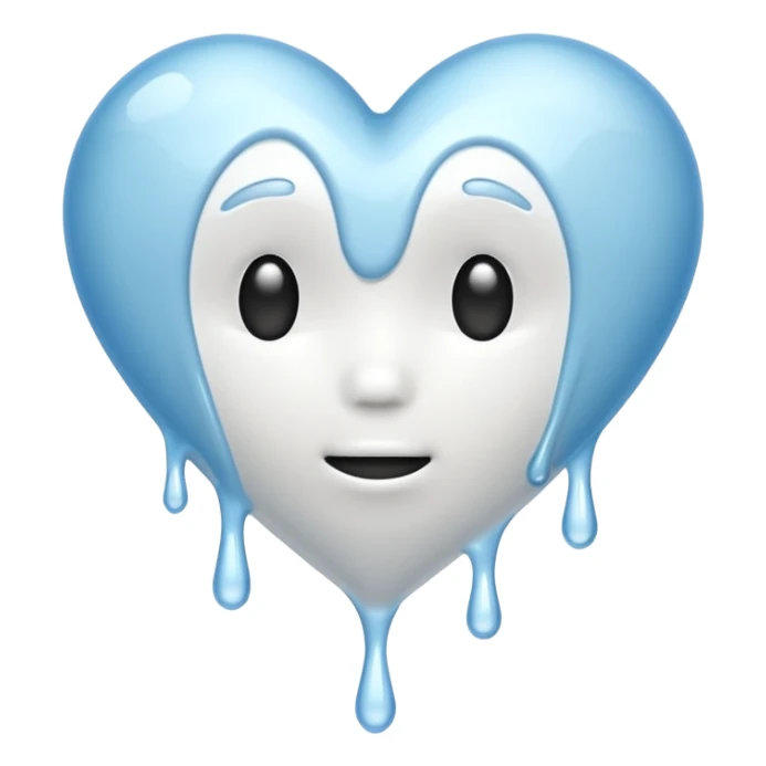 white heart melting sticker