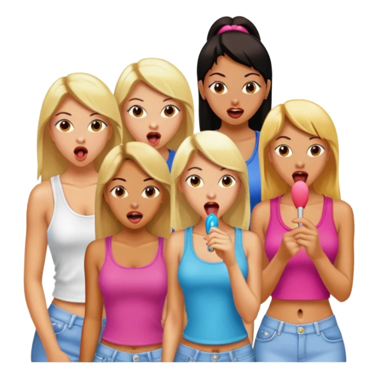 year 2000's theme baddies tongues out sticker