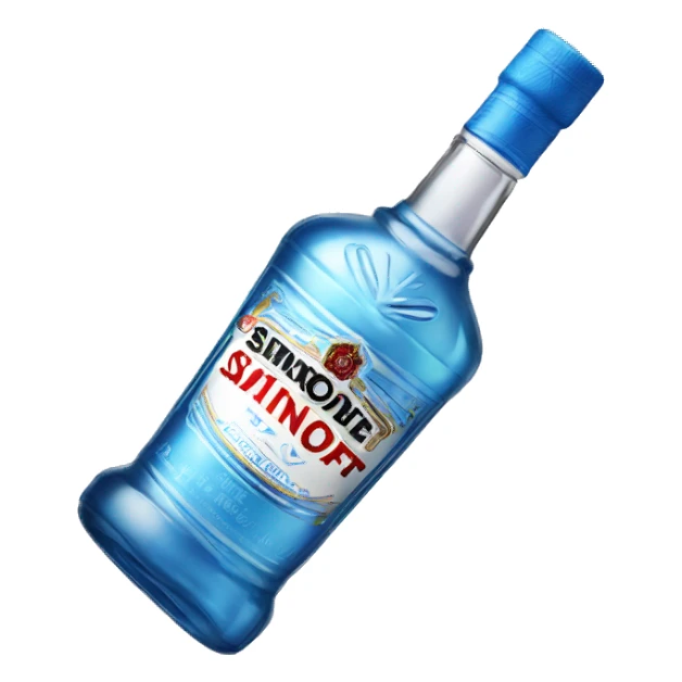smirnoff vodka bottle with a small blue bow on it sticker