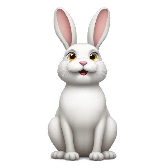 rabbit body unhappy sticker