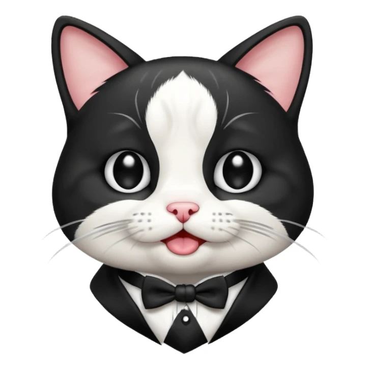 Tuxedo cat crying sticker