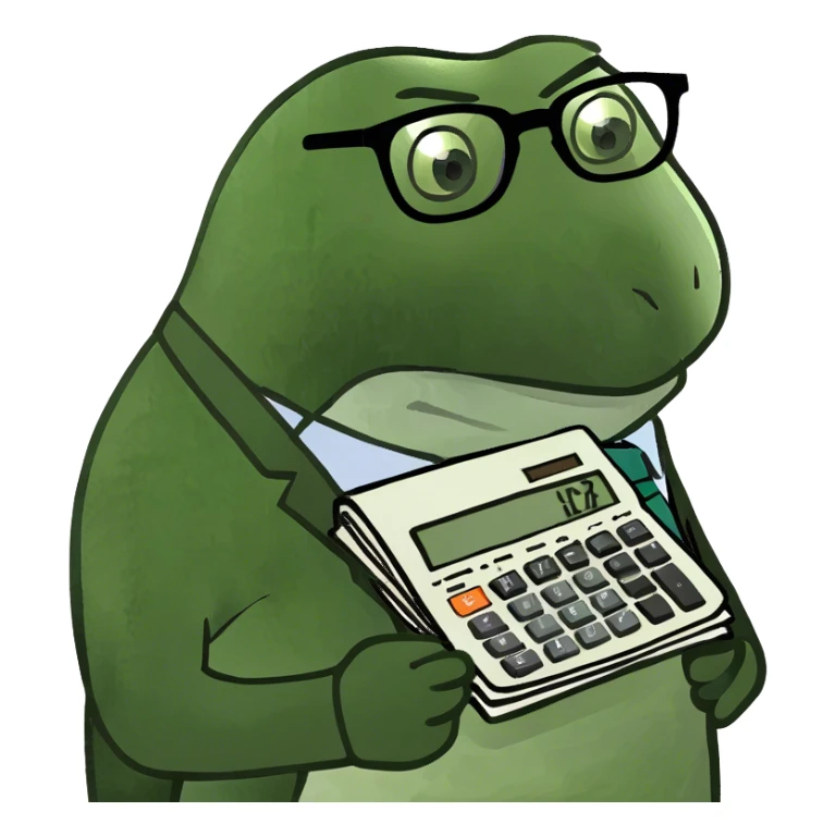 Penguin accountant doing taxes sticker