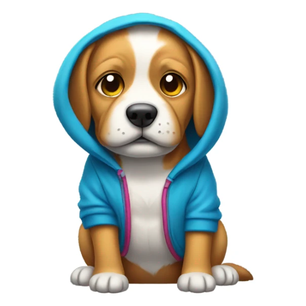 Dog in hoodie sticker