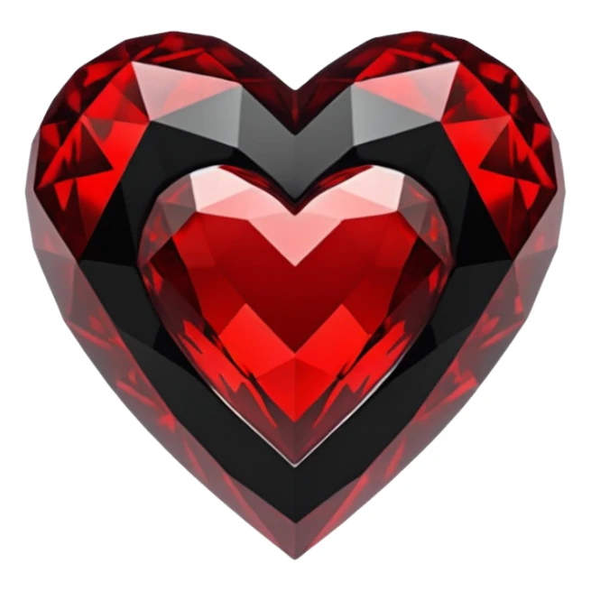 Black and red gothic crystal heart sticker