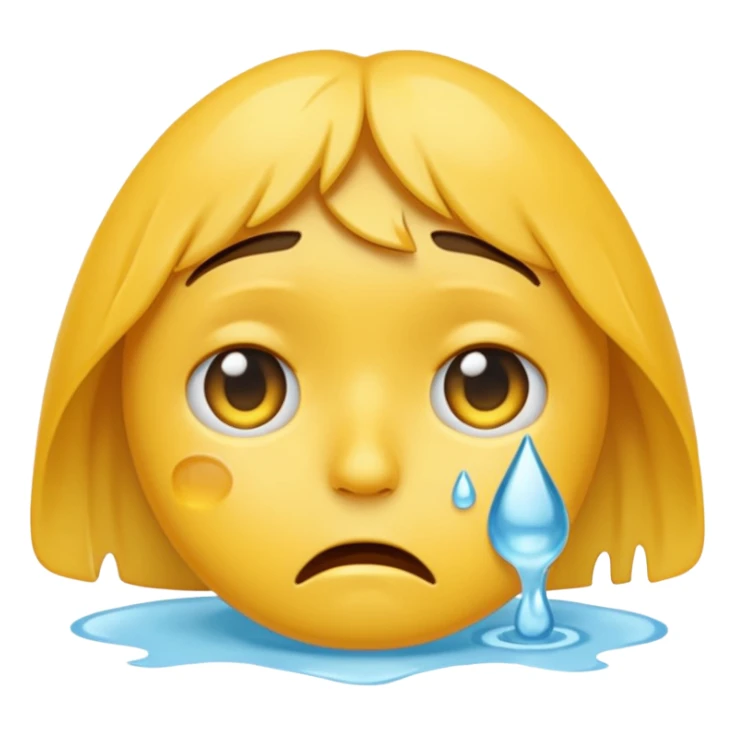 Dehydrated crying emoji  sticker
