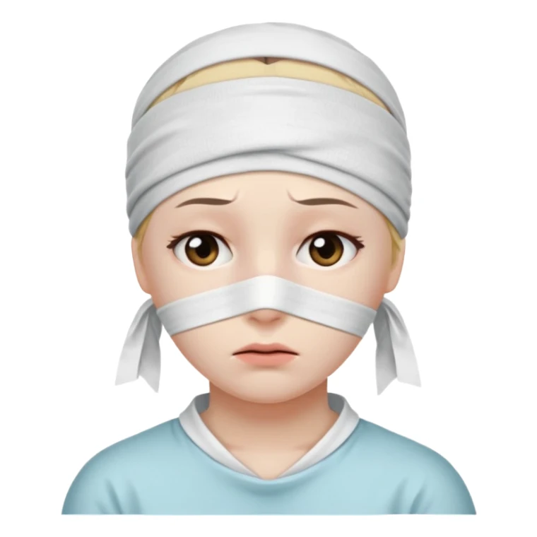 sick with a head bandage sticker