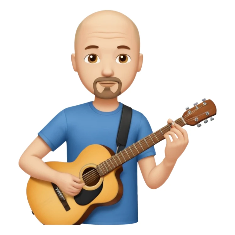 guitar player bald short goatee sticker