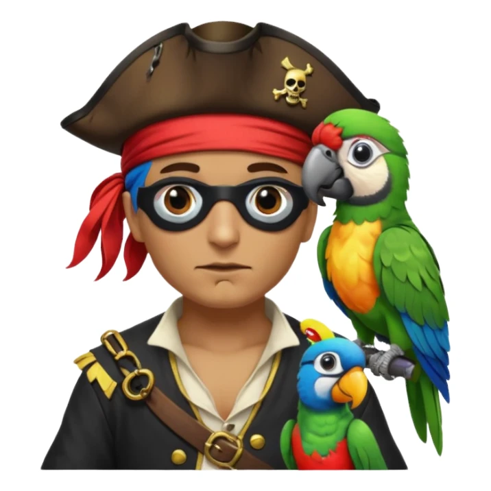 pirate and parrot sticker