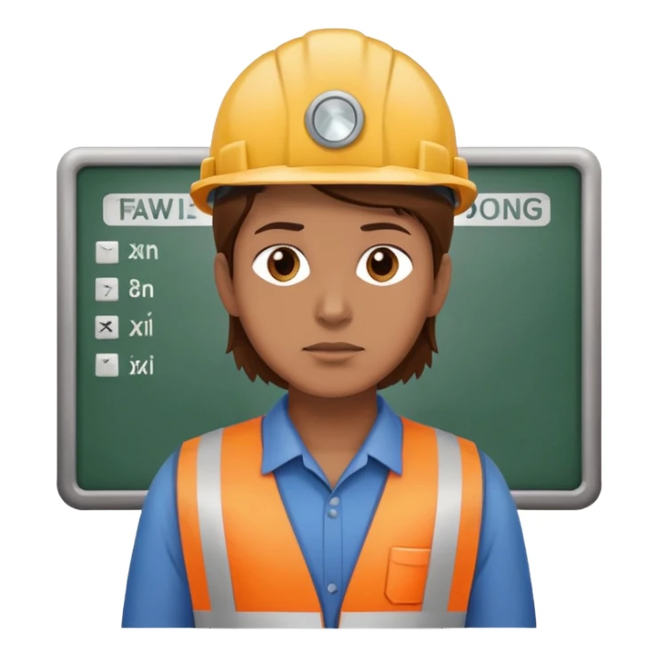railway engineer standing and thinking sticker