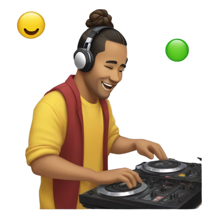 Filipino with man bun DJing sticker
