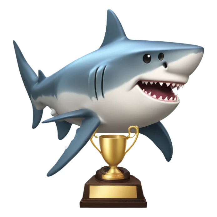 shark with troph sticker
