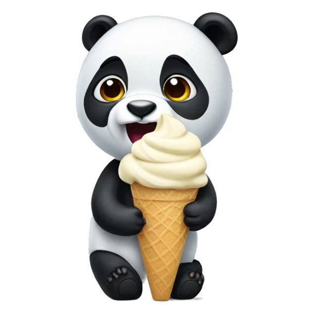 Panda eating ice cream sticker