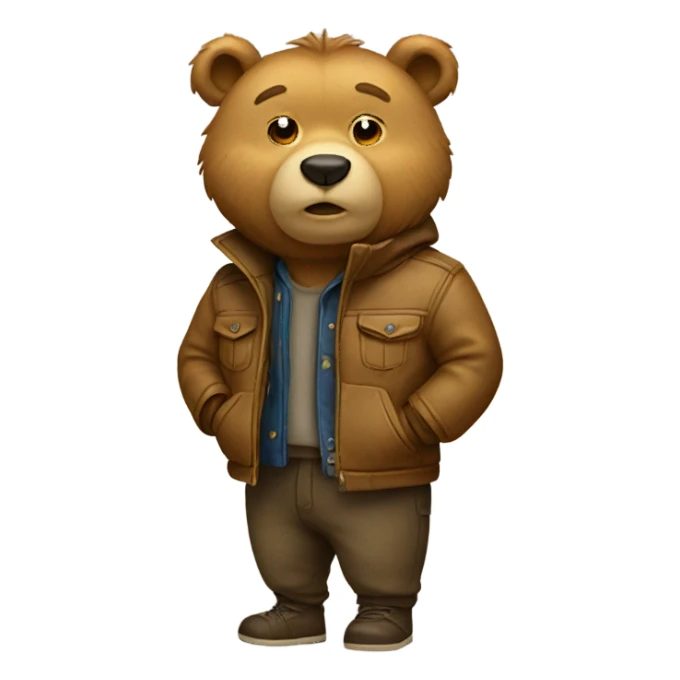 Bear wearing jacket sticker