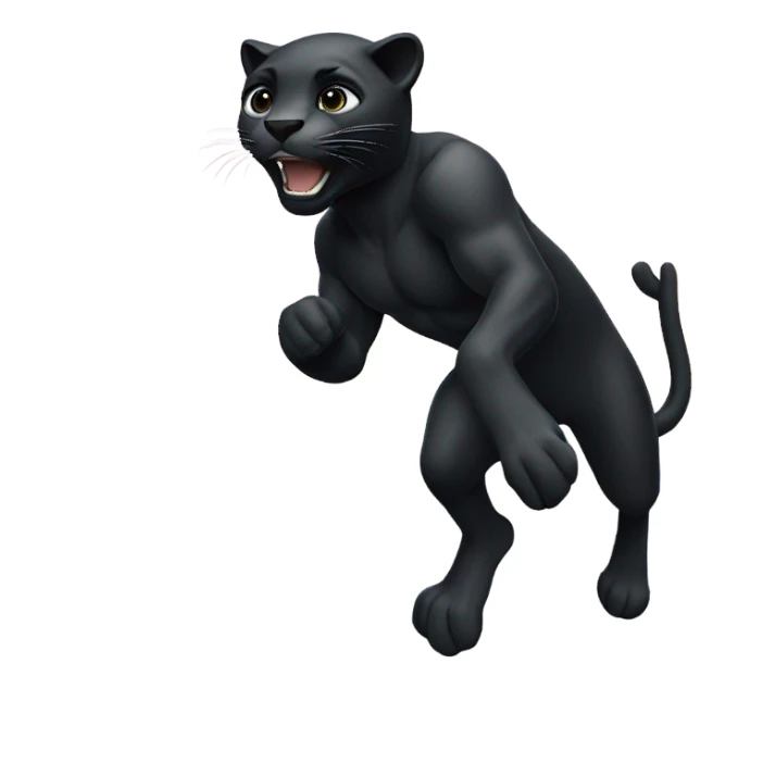 Black panther cliff diving into ocean sticker