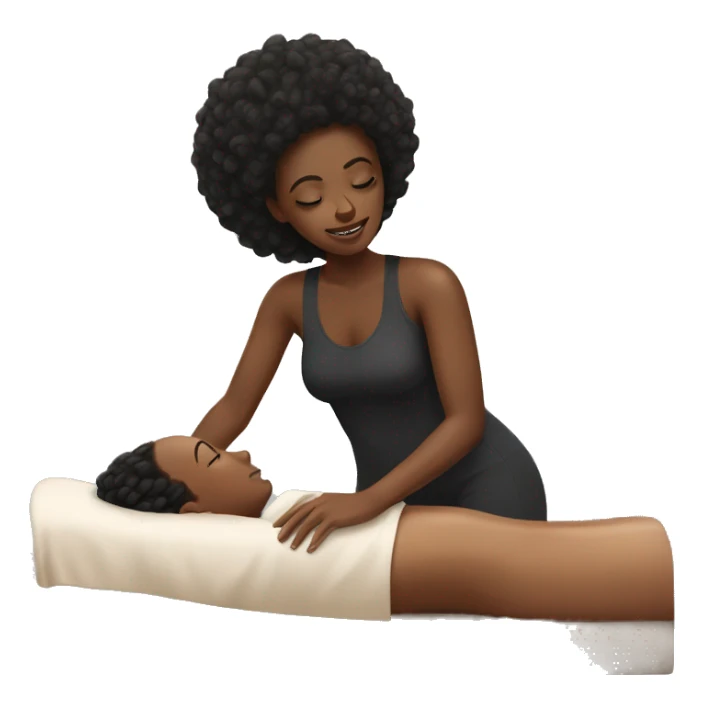 Black girl getting massage sticker