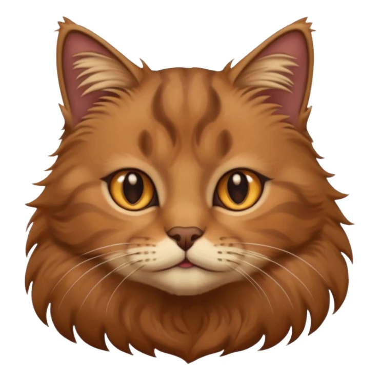 brown fluffy cat brown eyes sticker