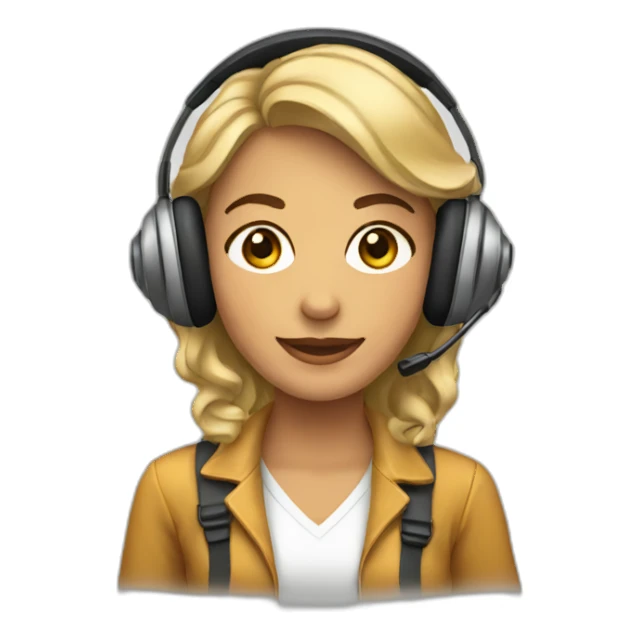 Mulher Loira com Headset sticker