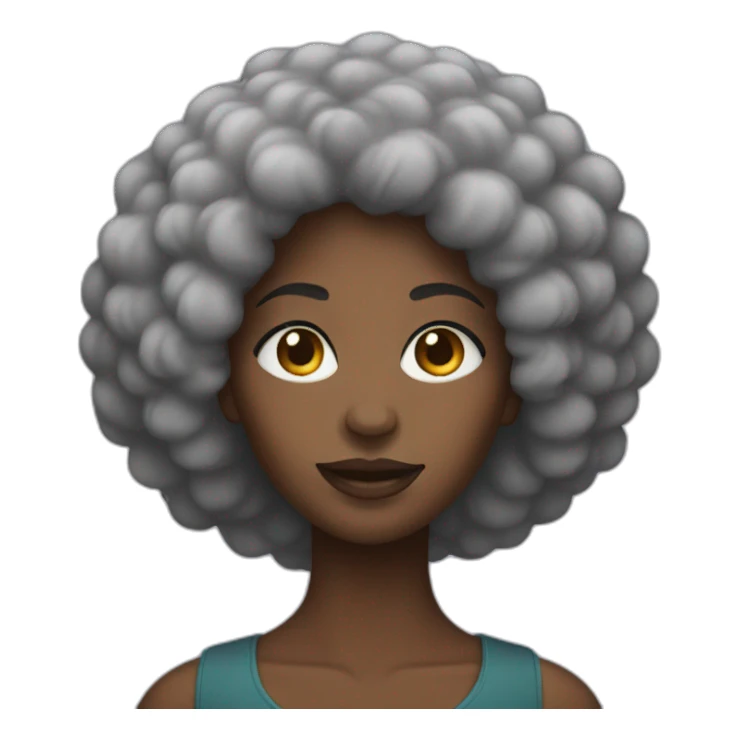 black afro woman sticker
