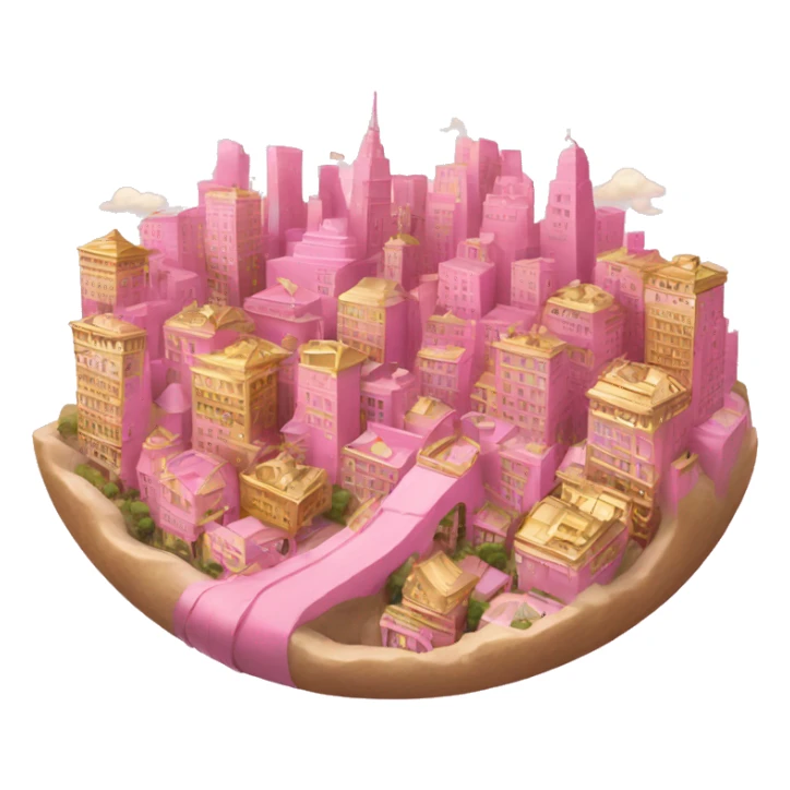 pink and gold city sticker