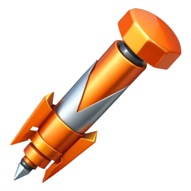 chrome orange bolt  sticker