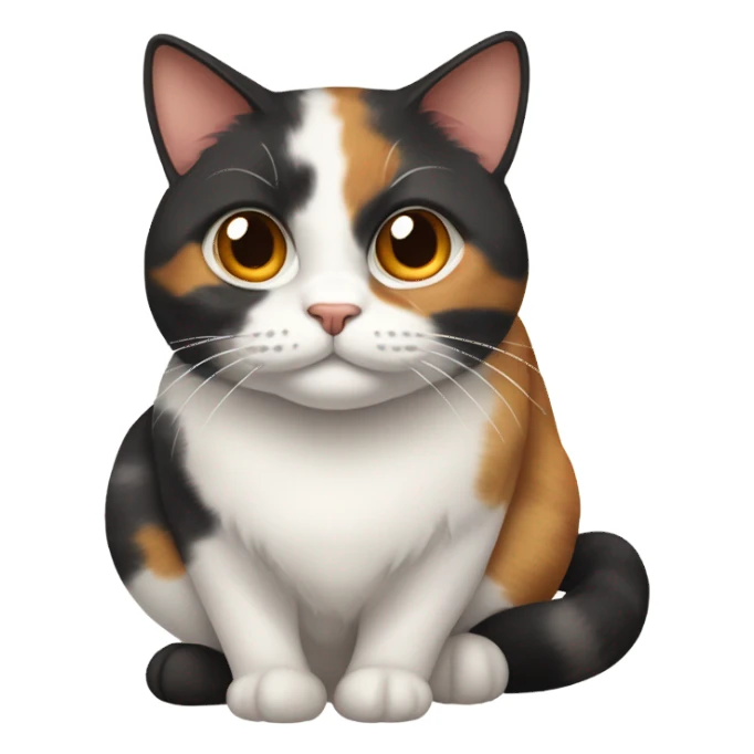 Very very fat calico cat sticker