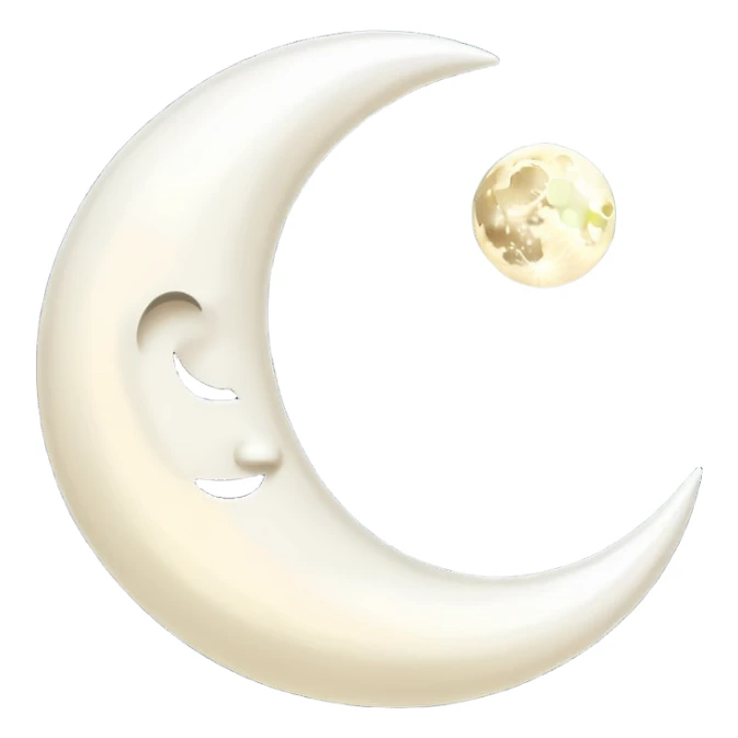 Crescent moon black and white sticker