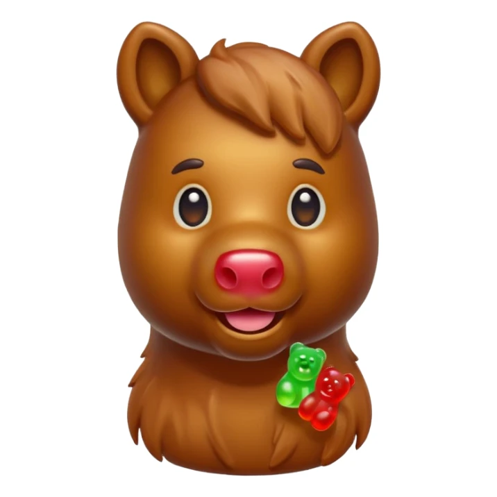 Horse with a gummy bear head sticker