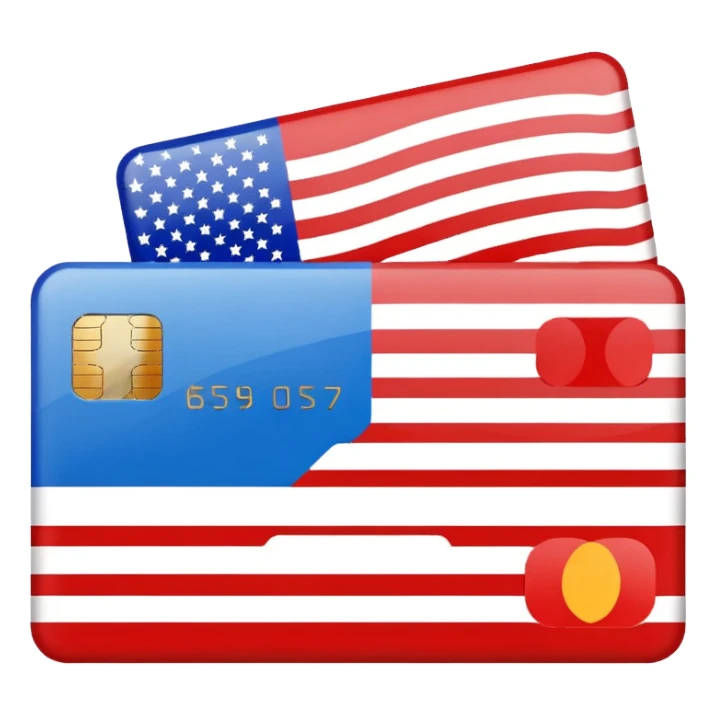 credit card with us flag sticker