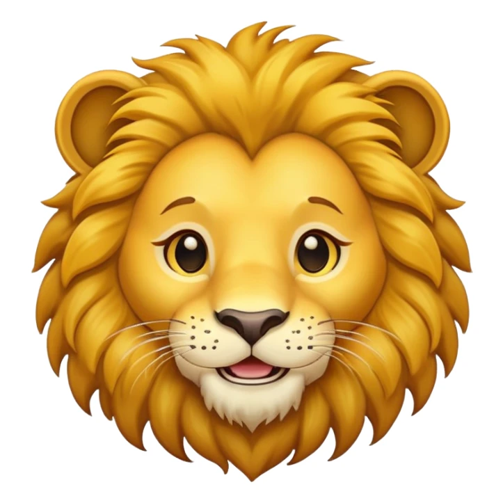 simple cartoon lion face sticker