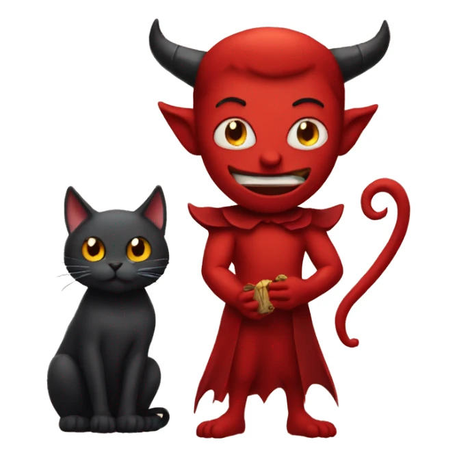 Devil holding a cat sticker