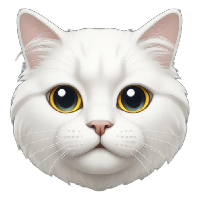 persian white cat head sticker