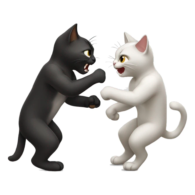 Cats fighting sticker